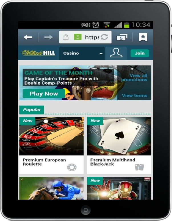 william hill live casino app android
